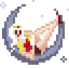 Pixel Pinup : Fille sur la Lune