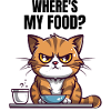 Funny cat is hungry