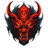 Scary demon head