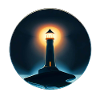 Lighthouse shining at night