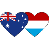 Australia Luxembourg Flag Heart