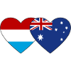 Luxembourg Australia Flag Heart