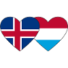 Iceland Luxembourg Flag Heart