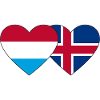 Luxembourg Iceland Flag Heart