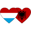 Luxembourg Albania Flag Heart