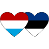 Luxembourg Estonia Flag Heart