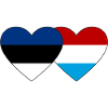 Estonia Luxembourg Flag Heart