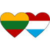 Lithuania Luxembourg Flag Heart