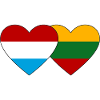 Luxembourg Lithuania Flag Heart