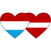 Luxembourg Latvia Flag Heart