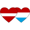 Latvia Luxembourg Flag Heart