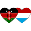 Kenya Luxembourg Flag Heart