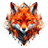 Fox géométrique en feu