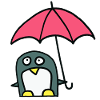 Penguin with umbrella