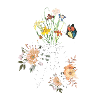 Squelette et fleurs, botanique