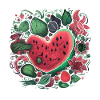 Pastèque Fraises fruitariennes Amoureux Cœur
