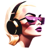 Retro Futuristic Woman with Headphones