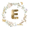 E Monogram Glitter Boho Wreath