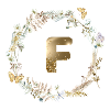 F Monogram Glitter Boho Wreath