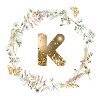 K Monogramm Glitter Boho Kranz