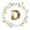 D Monogram Glitter Boho Wreath
