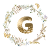G Monogram Glitter Boho Wreath