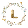 L Monogram Glitter Boho Wreath