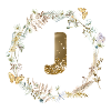 j Monogram Glitter Boho Wreath