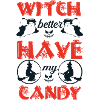 Witches Happy Halloween T-Shirt Black cat, Jack