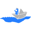 Paper boat with captain
