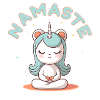 Namaste! Meditation-Einhorn, personalisierbar