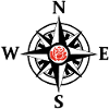 Nature and compass rose (black)