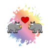 Rhinoceros Comic Animal Couple Love