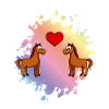 Pferd Comic Tier Paar Liebe