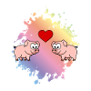 Pig Comic Couple Love