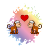Singe Comic Couple Amour