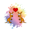 Kangaroo Comic Paar Liebe