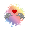 Elephant Comic Couple Love