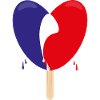 Flagge von Frankreich mit Herz.