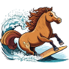 Surfendes Pferd