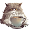 Grumpy Coffee Cat