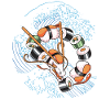 Sushi Drache auf Welle