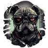 Mops Hund mit Nerdbrille