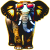 Cooler Elefant mit Sonnenbrille