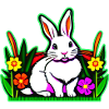 Bunter Hase mit Blumen