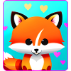 Cute Fox with Hearts