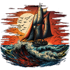 Sailing ship at full speed