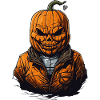 Pumpkin Head Halloween Illustration