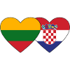 Lithuania Croatia Flag Heart