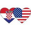 Croatia USA Flag Heart